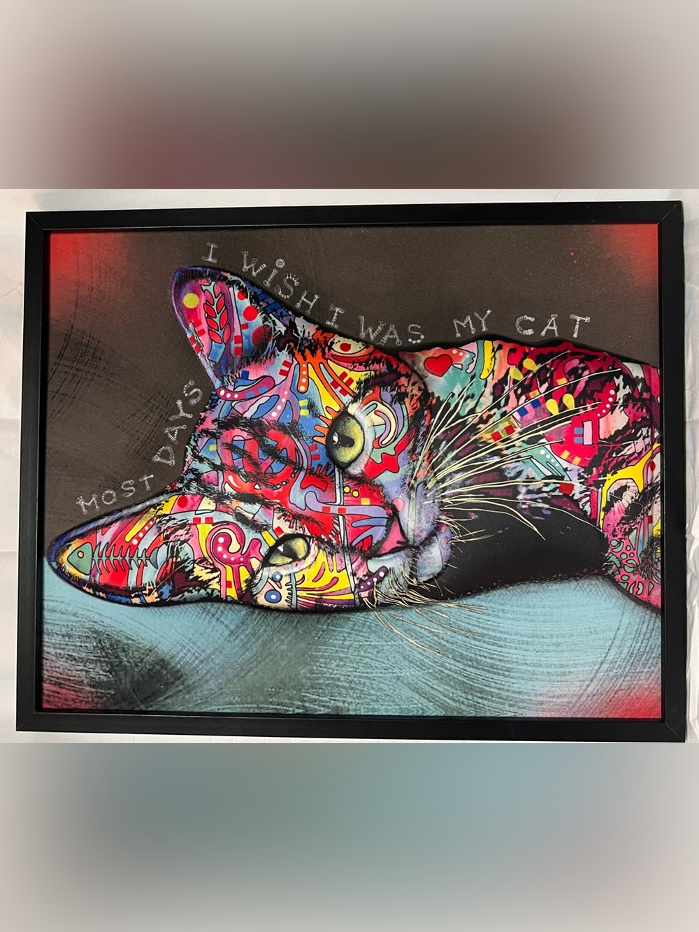 Dean Russo Most Days 3D D.R. My Cat Framed Wall Art iLove 20x16 Pop Art